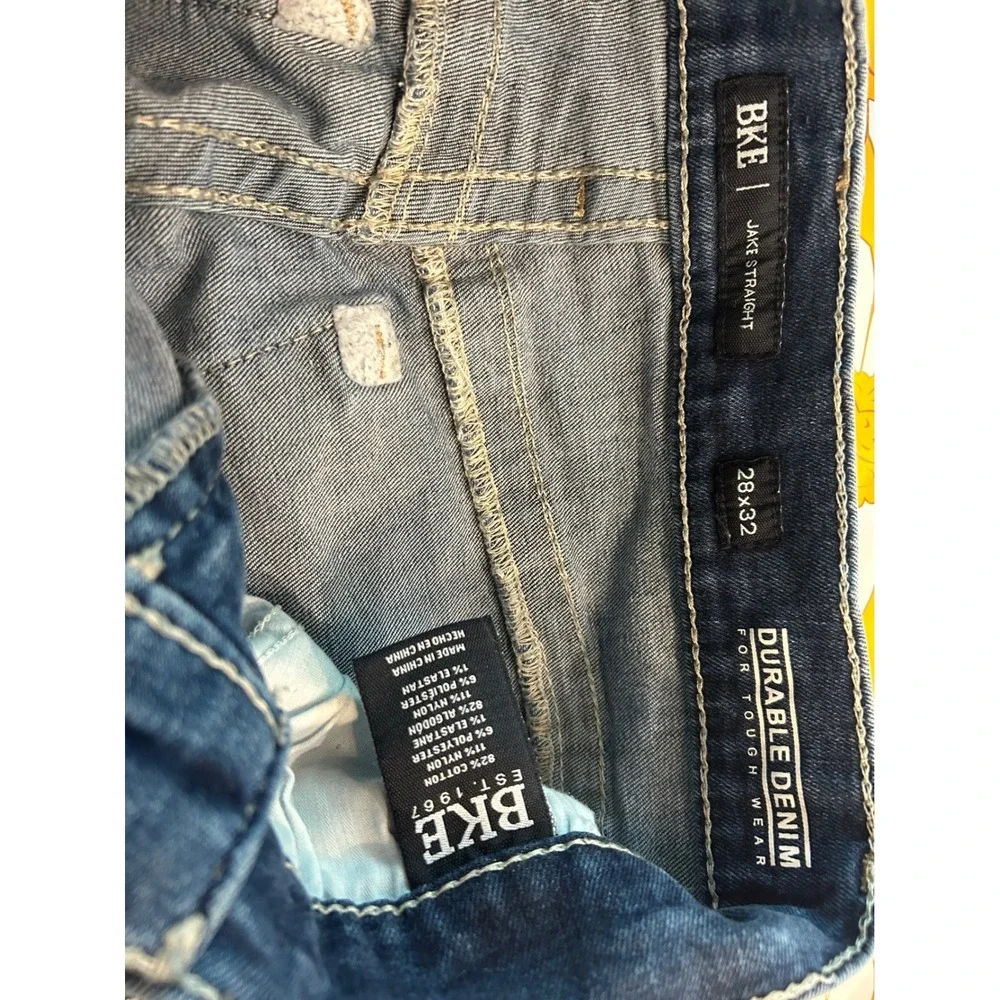 BKE Jake Straight Jeans Blue Medium Wash Stretch Denim Mens 28x32 Casual Pants